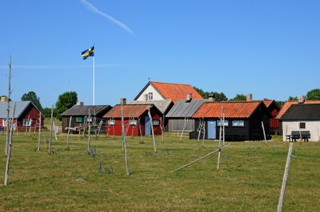 Gnivard, Sweden - June 26 2011: the picturesque villageのeditorial素材