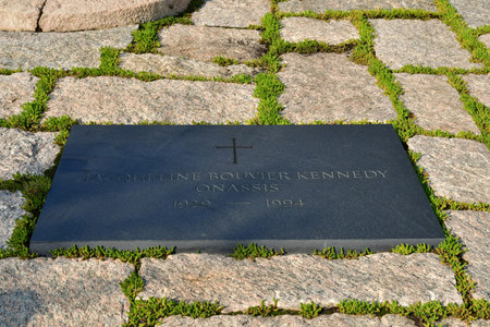 Washington DC, USA - September 7 2023: tomb of Jacqueline Kennedy in the Arlington National Cemeteryのeditorial素材