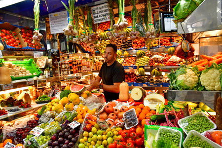 Gran Canaria, Canary Islands - March 15 2024: the covered market of Las Palmasのeditorial素材