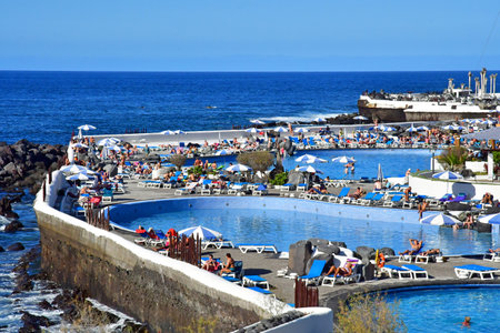 Tenerife, Canary Islands - March 15 2024: the city of Puerto de la Cruzのeditorial素材