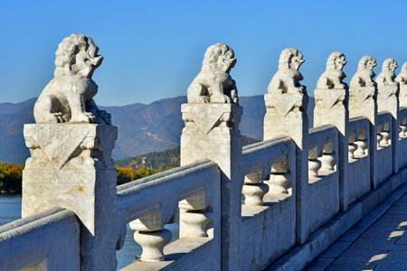 Beijingi; China - November 6 2024: the Summer Palace, the seventeen arch bridgeのeditorial素材