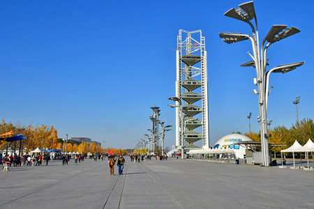 Beijingi; China - November 6 2024: the 2008 olympic game siteのeditorial素材