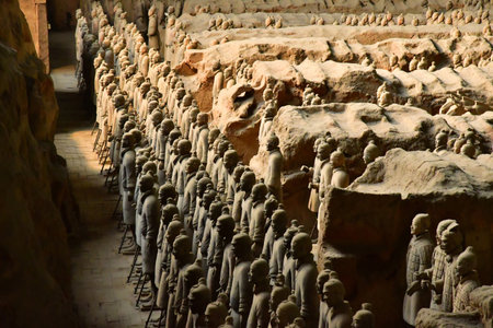 Xi an; China - November 6 2024: the Terracotta Armyのeditorial素材