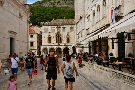 Dubrovnik; Croatia - August 29 2022: the picturesque old cityのeditorial素材