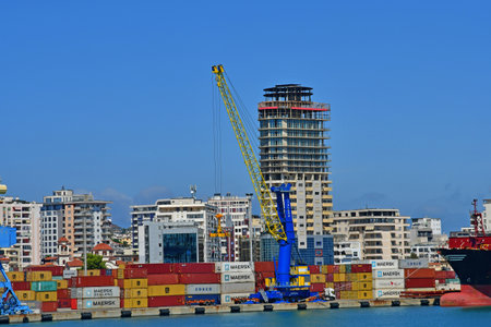 Durres; Albania - August 29 2022: the harbor