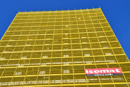 Tirana; Albania - August 29 2022: building siteのeditorial素材