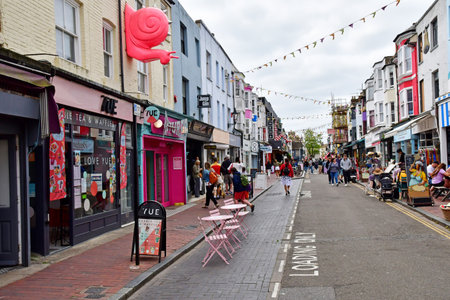 Brighton, England - June 04 2023: the city centerのeditorial素材