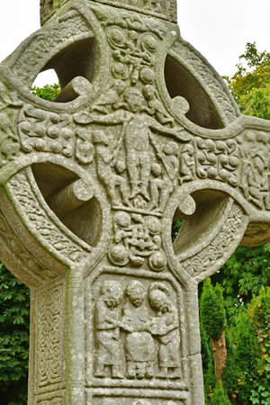 Drogheda; Ireland - September 15 2022: the Muiredach cross in the Monasterboiceのeditorial素材
