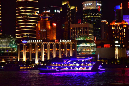 Shanghai; China - November 6 2024: the business district of Lujiazui seen from the Bundのeditorial素材