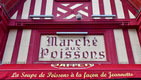 Trouville; France - October 12 2024: the fish market in the city centerのeditorial素材