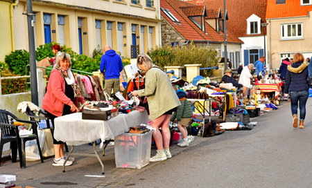 Wissant; France - May 10 2024: the bric a brac marketのeditorial素材