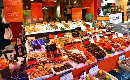 Trouville; France - October 12 2024: the fish marketのeditorial素材