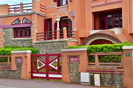 Le Touquet Paris Plage; France - April 20, 2024: the picturesque Tata Ice villaのeditorial素材