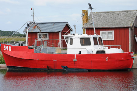 Grasgardshamn, Sweden - June 26 2011: the picturesque portのeditorial素材