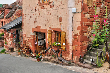 Collonges la Rouge, France - August 18, 2024: the picturesque old villageのeditorial素材