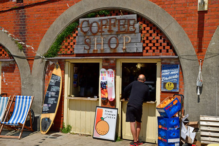 Brighton, England - June 04 2023: restaurant bar on the seaside,のeditorial素材