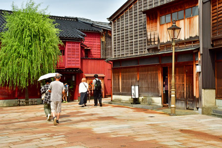 Kanazawa; Japan - august 22 2024: Higashi Chaya, the geisha districtのeditorial素材