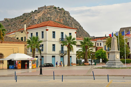 Nafplio; Greece - August 30 2022: the picturesque old cityのeditorial素材