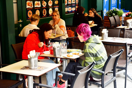 Vienna, Austria - June 24 2023: restaurant in the main marketのeditorial素材