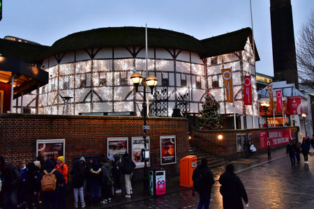 London, England - December 15 2023: The Globe Theater in Southwarkのeditorial素材