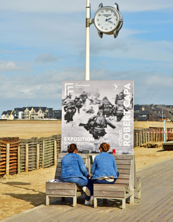 Deauville; France - October 12, 2024: Les Planches, a famous promenadeのeditorial素材