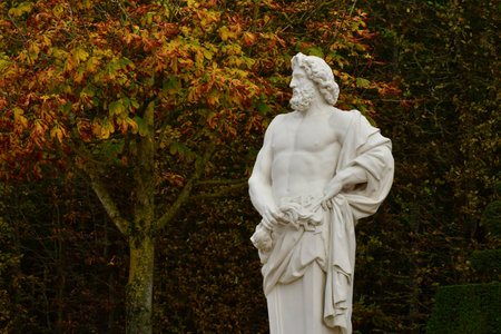 Versailles; France - October 27 2023: marble statue in the castle parkのeditorial素材