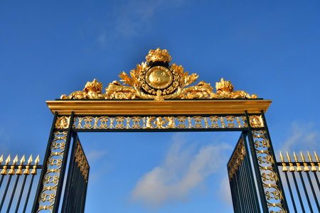 Versailles; France - November 26 2024: the castle of Louis 14, the main gateのeditorial素材