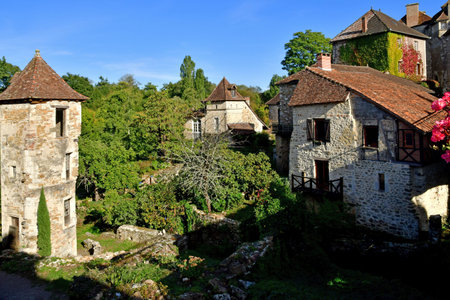 Carennac; France - October 7 2023: the picturesque old villageのeditorial素材