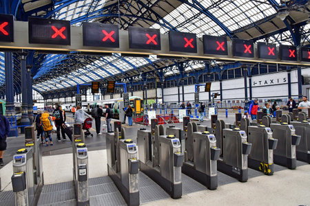 Brighton, England - June 04 2023: the train stationのeditorial素材