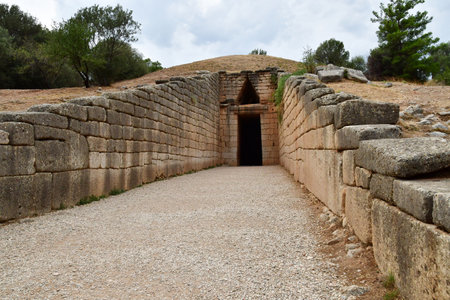 Mycenae; Greece - August 30 2022: the tomb of Clytemnestra in the archaeological siteのeditorial素材