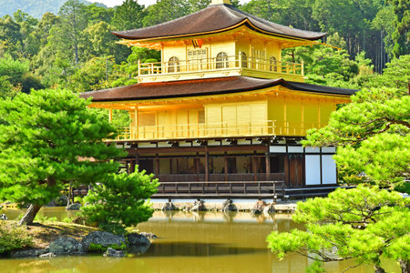 Kyoto; Japan - August 10 2024: the Kinkaku Ji, the Golden Pavilionのeditorial素材