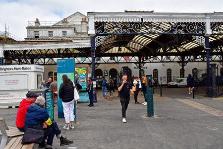 Brighton, England - June 04 2023: the train stationのeditorial素材
