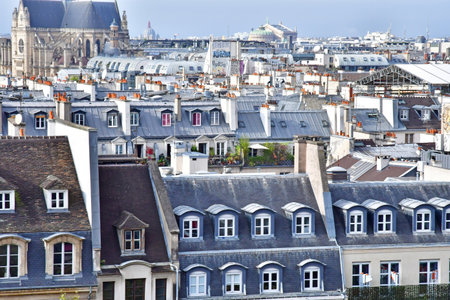 Paris; France - October 10 2024: the city seen from the Pompidou Centerのeditorial素材