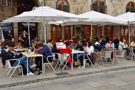 Porto, Portugal - March 25 2022: the historical Ribeira districtのeditorial素材