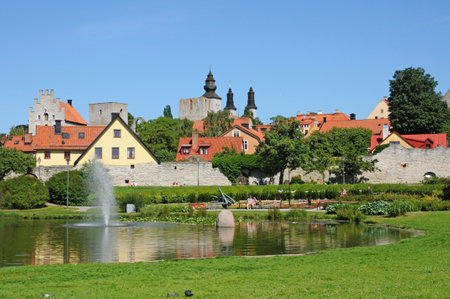 Visby, Sweden - June 26 2011: the picturesque old cityのeditorial素材