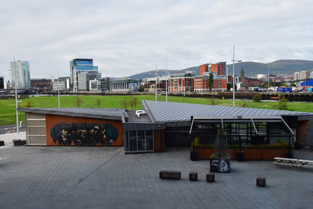Belfast; Northern Ireland - September 15 2022: the Titanic Belfast museumのeditorial素材