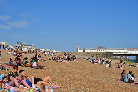 Brighton, England - June 04 2023: the seaside,のeditorial素材