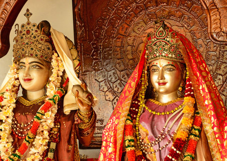 Grand Bassin, Republic of Mauritius - July 28 2014: the picturesque hindu templeのeditorial素材