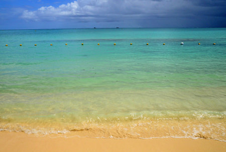 Grand Baie, Republic of Mauritius - July 28 2014: the picturesque seaside cityのeditorial素材