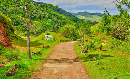 Chamouny, Republic of Mauritius - July 28 2014: the picturesque seaside cityのeditorial素材