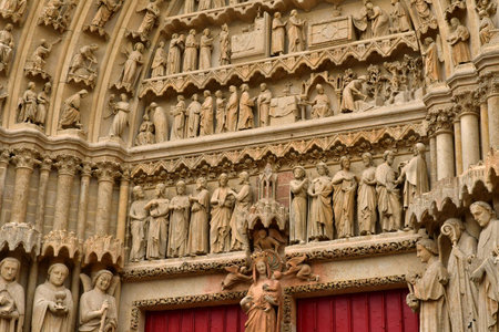 Amiens; France - June 20 2024: the Notre Dame cathedral, the biggest of Franceのeditorial素材