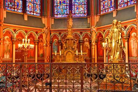 Amiens; France - June 20 2024: the Notre Dame cathedral, the biggest of Franceのeditorial素材