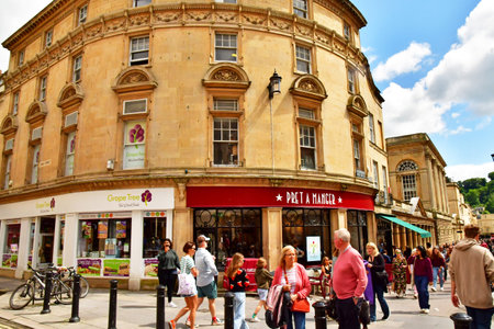 Bath; England - May 30 2024: the picturesque city centerのeditorial素材