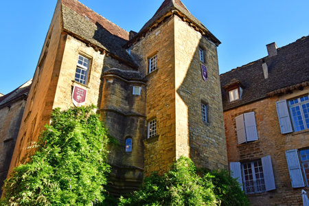 Sarlat la Caneda; France - October 7 2023: the picturesque old cityのeditorial素材