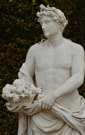 Versailles; France - October 27 2023: marble statue in the castle parkのeditorial素材