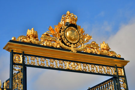 Versailles; France - November 26 2024: the castle of Louis 14, the main gateのeditorial素材