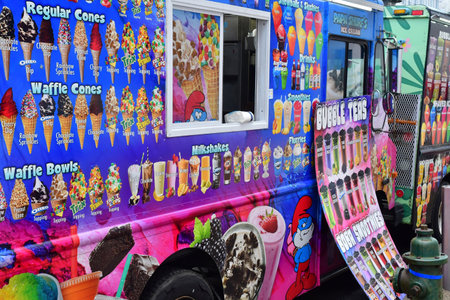 Washington DC, USA - September 7 2023: an ice cream seller truckのeditorial素材