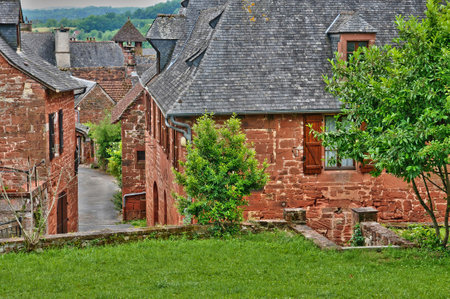 Collonges la Rouge, France - August 18, 2024: the picturesque old villageのeditorial素材