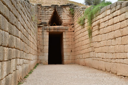 Mycenae; Greece - August 30 2022: the tomb of Clytemnestra in the archaeological siteのeditorial素材