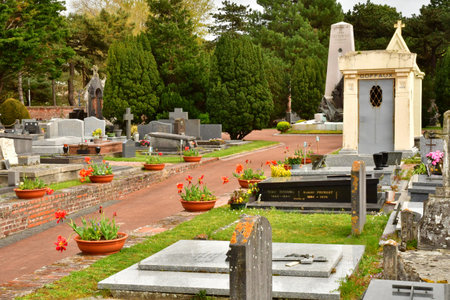 Le Touquet Paris Plage; France - April 20, 2024: the cemeteryのeditorial素材